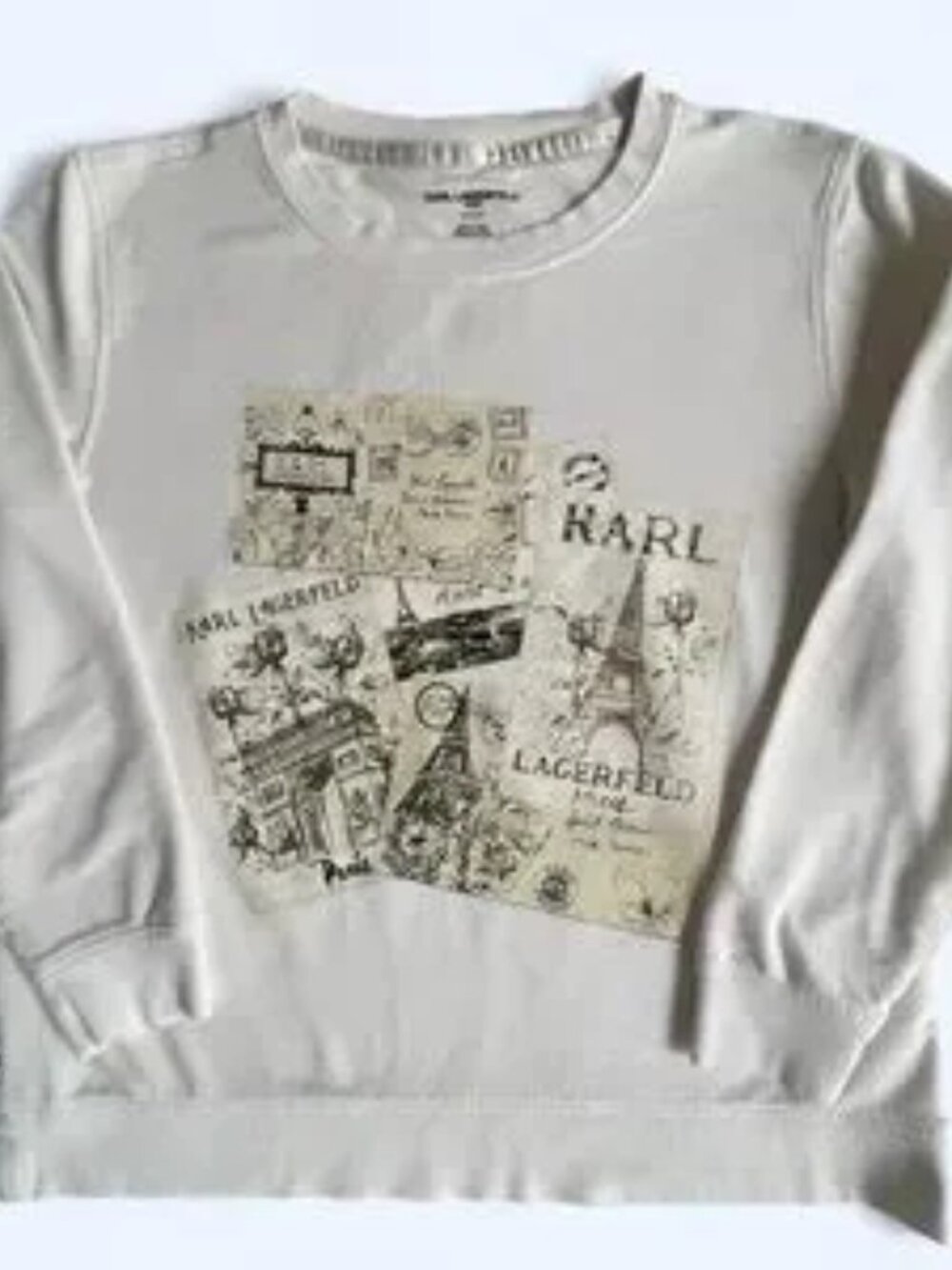 White Graphic long sleeves tshirt Medium